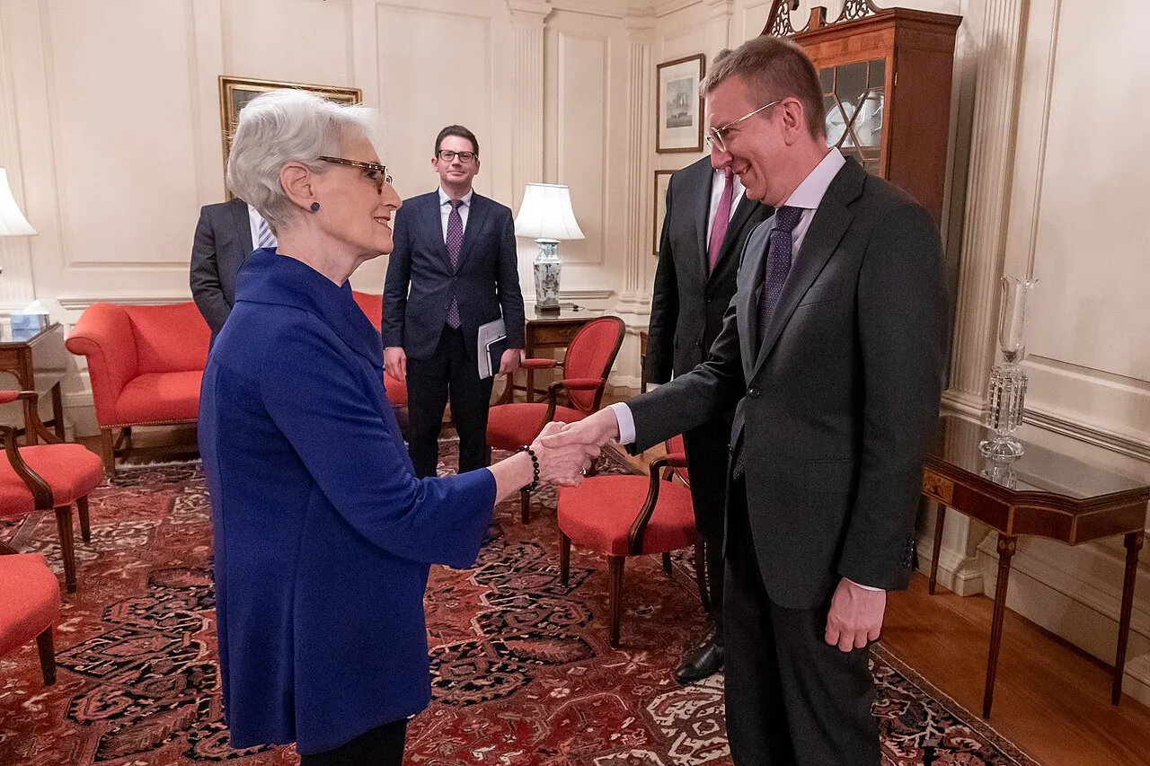 De Letse president Edgars Rinkēvičs, destijds minister van Buitenlandse Zaken, in Washington D.C.